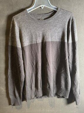 Apt. 9 Sweater Womens Small Gray/Black Crewneck Ribbed Soft Pullover XL